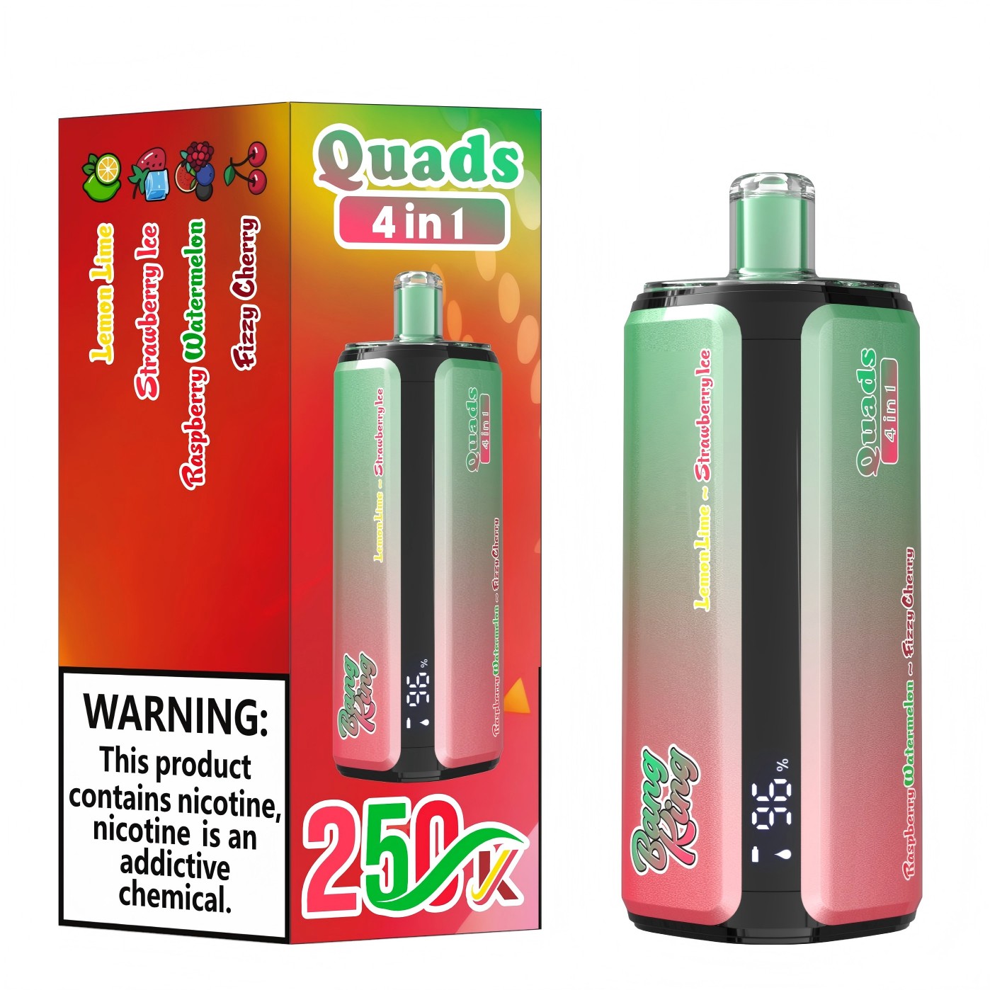 Bang King 250000 Puffs 4 in 1 Flavors 250k Disposable Vape EU Warehouse Shipping