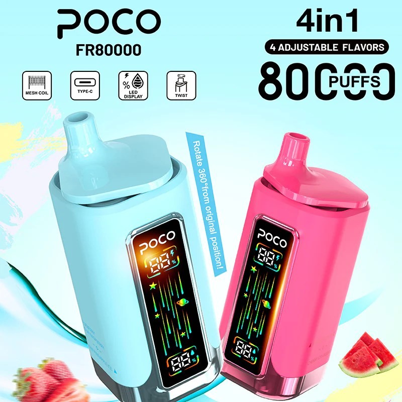 Poco FR 80K 4in1 disposable vape with ultra-high puffs and EU warehouse fast delivery.