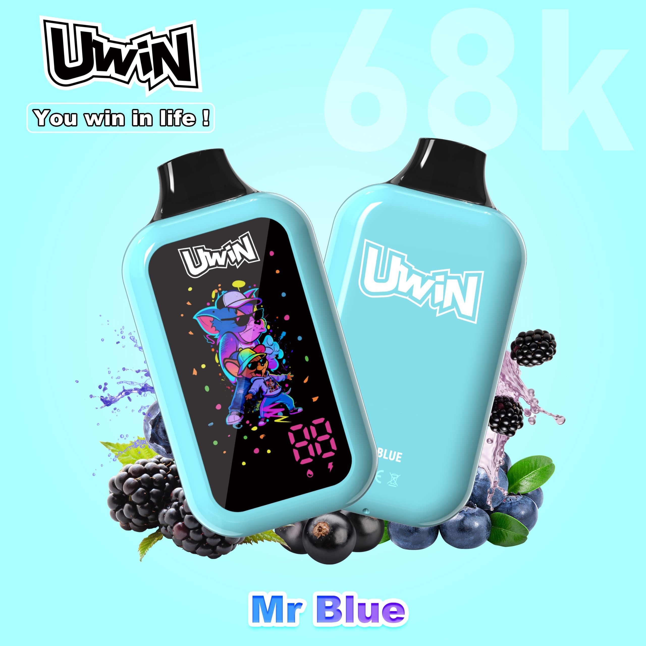 UWIN Digital Box 68K 68000 Puffs Mesh Coil Long Lasting Disposable Vape Wholesale Bulk Buy