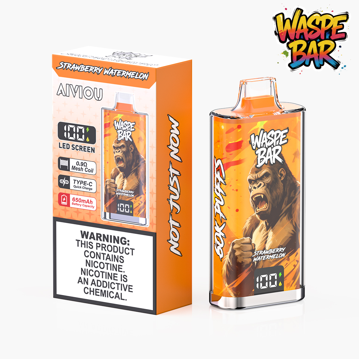 Waspe Crystal Bar 60K Puffs Digital Screen Bulk Wholesale EU Warehouse Disposable Vape